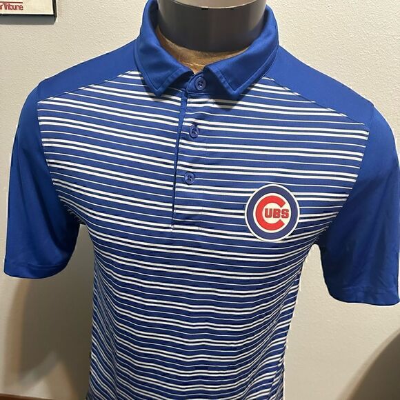 Majestic Mens Medium Short Sleeve Chicago Cubs Polo - Picture 1 of 5